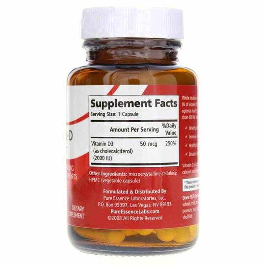 Vitamin-D 2000 IU, 30 Veg Capsules, PEL